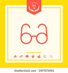 Glasses symbol - search icon. Graphic elements for your design