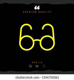 Glasses symbol - search icon. Graphic elements for your design