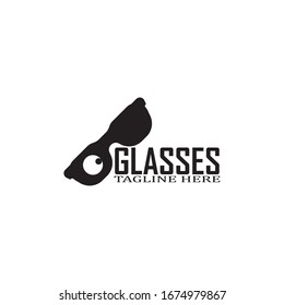 Glasses symbol vector icon design template
