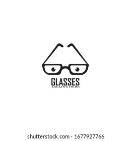 Glasses symbol vector icon design template
