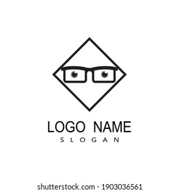 Plantilla de diseño de iconos vectoriales de símbolo de vidrio