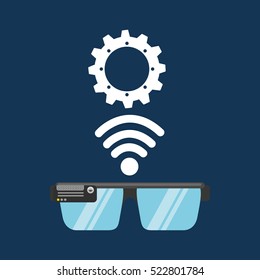 glasses technology gear application media vector illustration eps 10