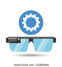 glasses technology gear application media vector illustration eps 10