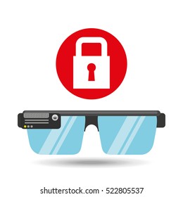 glasses technology padlock application media vector illustration eps 10