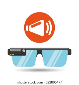 glasses technology speaker application media vector illustration eps 10