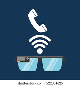 glasses technology telephone application media vector illustration eps 10