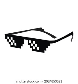 glasses Thug Life 8-Bit with black color and white background.