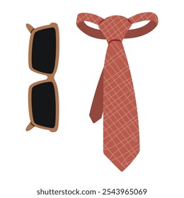 Glasses, tie, accessories for men