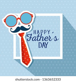 glasses with tie and mustache to card fathers day