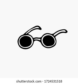 
Glasses, tinted glasses, accessories. Sun protection. Isolate on a white background. Vector image in doodle style. Elements for design.