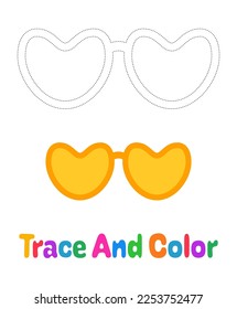 Glasses tracing worksheet for kids