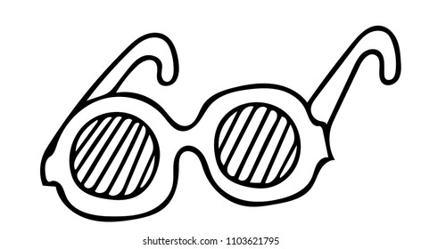 Glasses vector black line icon isolated on white background. Eyeglasses, glasses for infographic, website or app and other design.