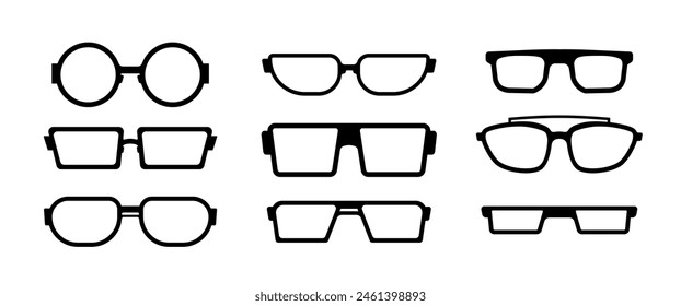 Glasses vector collection, Eye wear graphic elements design, vintage modern shape for illustreation.