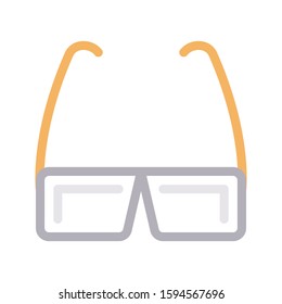 glasses vector color line icon 