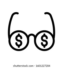 glasses vector color line icon 