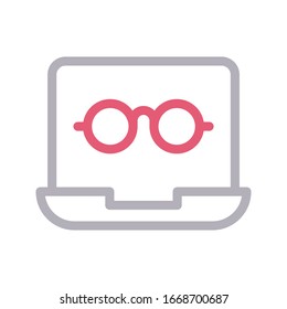 icono de línea de color vectorial de gafas 