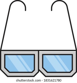 glasses vector colour line icon 