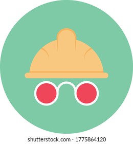 glasses vector flat color icon