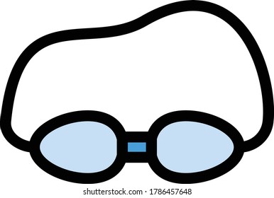 glasses vector flat color icon