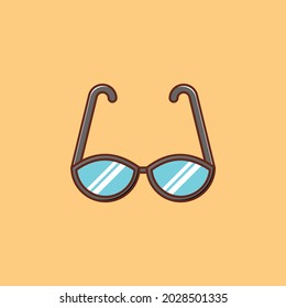 glasses vector flat color icon