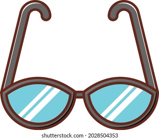glasses vector flat color icon