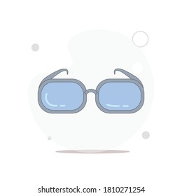 Glasses vector flat illustration on white