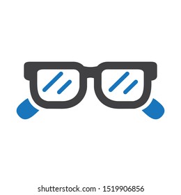 Glasses Vector Graphics Icon in Blue Gray Color
