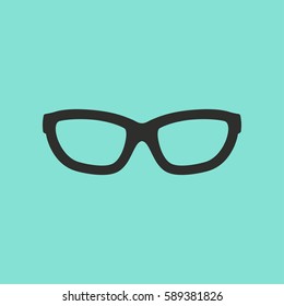 Glasses vector icon. Black illustration isolated for graphic and web design.