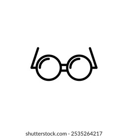 Glasses vector icon. Editable black stroke.