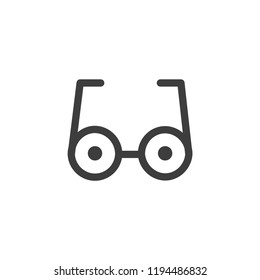 Glasses vector icon. Eye symbol. Linear style sign for mobile concept and web design. Glasses symbol illustration. Pixel vector graphics - Vector.
