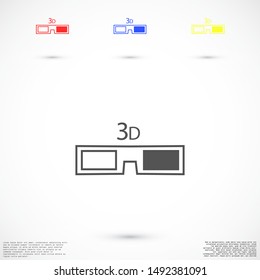 glasses vector icon. glasses for eyesight icon. glasses for watching movies icon . glasses for people badge.10 EPS and Lorem Ipsum. flat design.