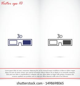 glasses vector icon. glasses for eyesight icon. glasses for watching movies icon . glasses for people badge.10 EPS and Lorem Ipsum. flat design.