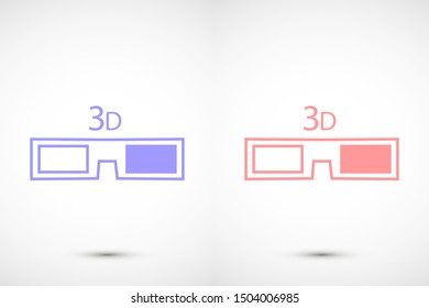 glasses vector icon. glasses for eyesight icon. glasses for watching movies icon . glasses for people badge.10 EPS and Lorem Ipsum. flat design.