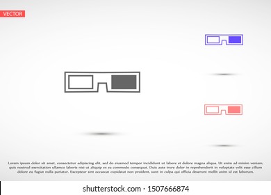glasses vector icon. glasses for eyesight icon. glasses for watching movies icon . glasses for people badge.10 EPS and Lorem Ipsum. flat design.