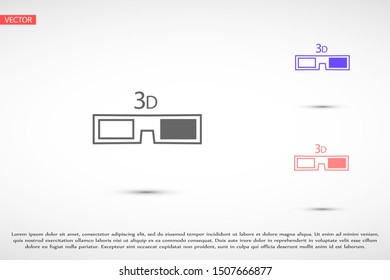 glasses vector icon. glasses for eyesight icon. glasses for watching movies icon . glasses for people badge.10 EPS and Lorem Ipsum. flat design.
