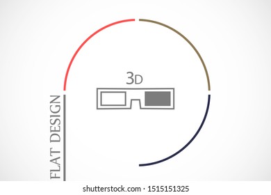 glasses vector icon. glasses for eyesight icon. glasses for watching movies icon . glasses for people badge.10 EPS and Lorem Ipsum. flat design.