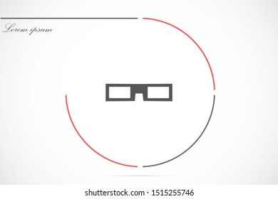 glasses vector icon. glasses for eyesight icon. glasses for watching movies icon . glasses for people badge.10 EPS and Lorem Ipsum. flat design.