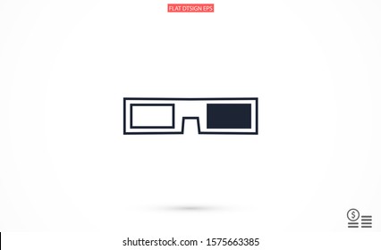 glasses vector icon. glasses for eyesight icon. glasses for watching movies icon . glasses for people badge.10 EPS and Lorem Ipsum. flat design.