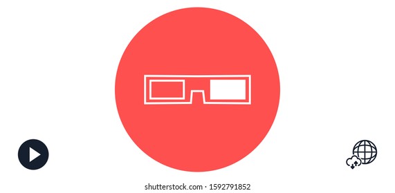 glasses vector icon. glasses for eyesight icon. glasses for watching movies icon .