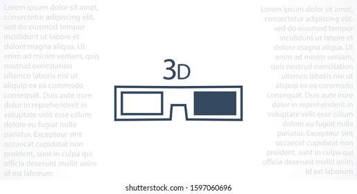 glasses vector icon. glasses for eyesight icon. glasses for watching movies icon . glasses for people badge.10 EPS and Lorem Ipsum. flat design.