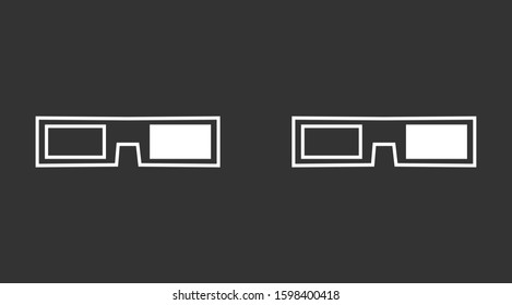 glasses vector icon. glasses for eyesight icon. glasses for watching movies icon . glasses for people badge.10 EPS and Lorem Ipsum. flat design.