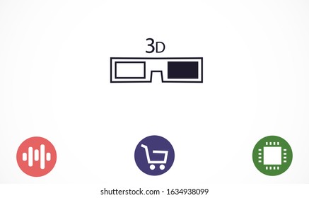 glasses vector icon. glasses for eyesight icon. glasses for watching movies icon . glasses for people badge.10 EPS and Lorem Ipsum. flat design.