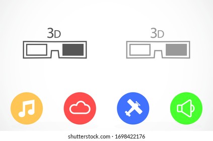 glasses vector icon. glasses for eyesight icon. glasses for watching movies icon . glasses for people badge.10 EPS and Lorem Ipsum. flat design.