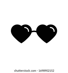 glasses vector icon. heart sun glasses sign