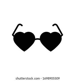 glasses vector icon. heart sun glasses sign