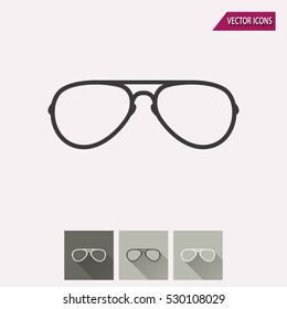 Glasses vector icon. Illustration isolated for graphic and web design.