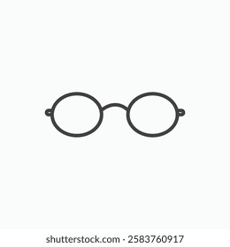 Glasses vector icon isolated in black line