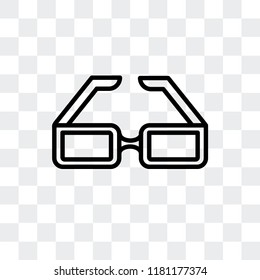 Glasses vector icon isolated on transparent background, Glasses logo concept