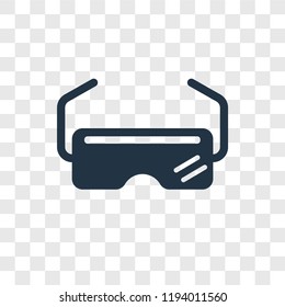 Glasses vector icon isolated on transparent background, Glasses transparency logo concept