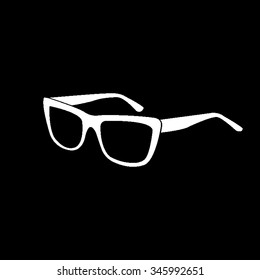 glasses vector icon isolated on black
